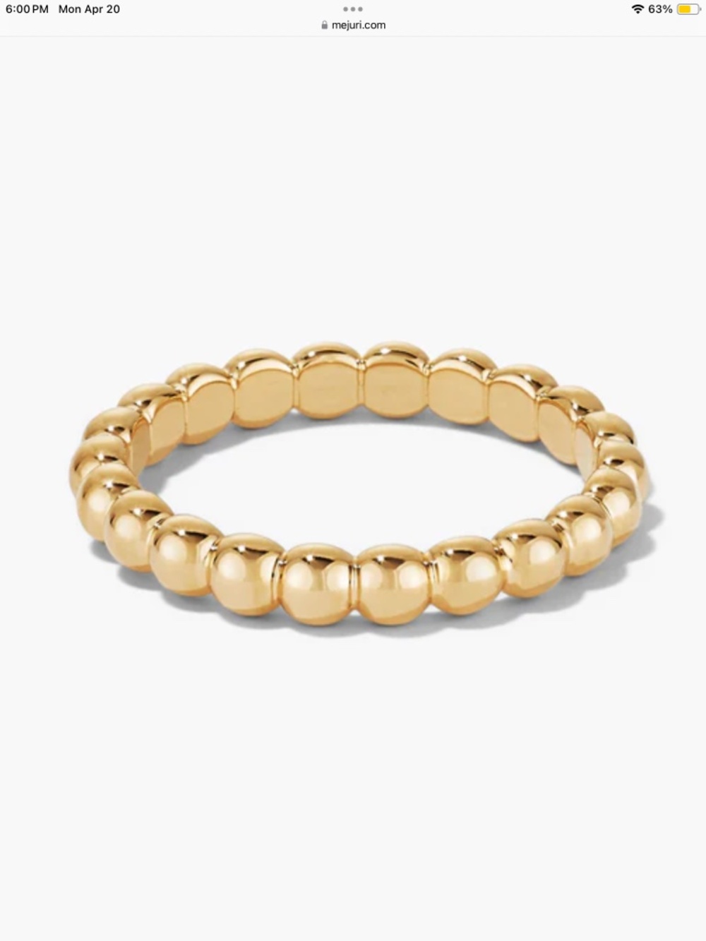 Like New Mejuri beaded gold vermeil ring size 8